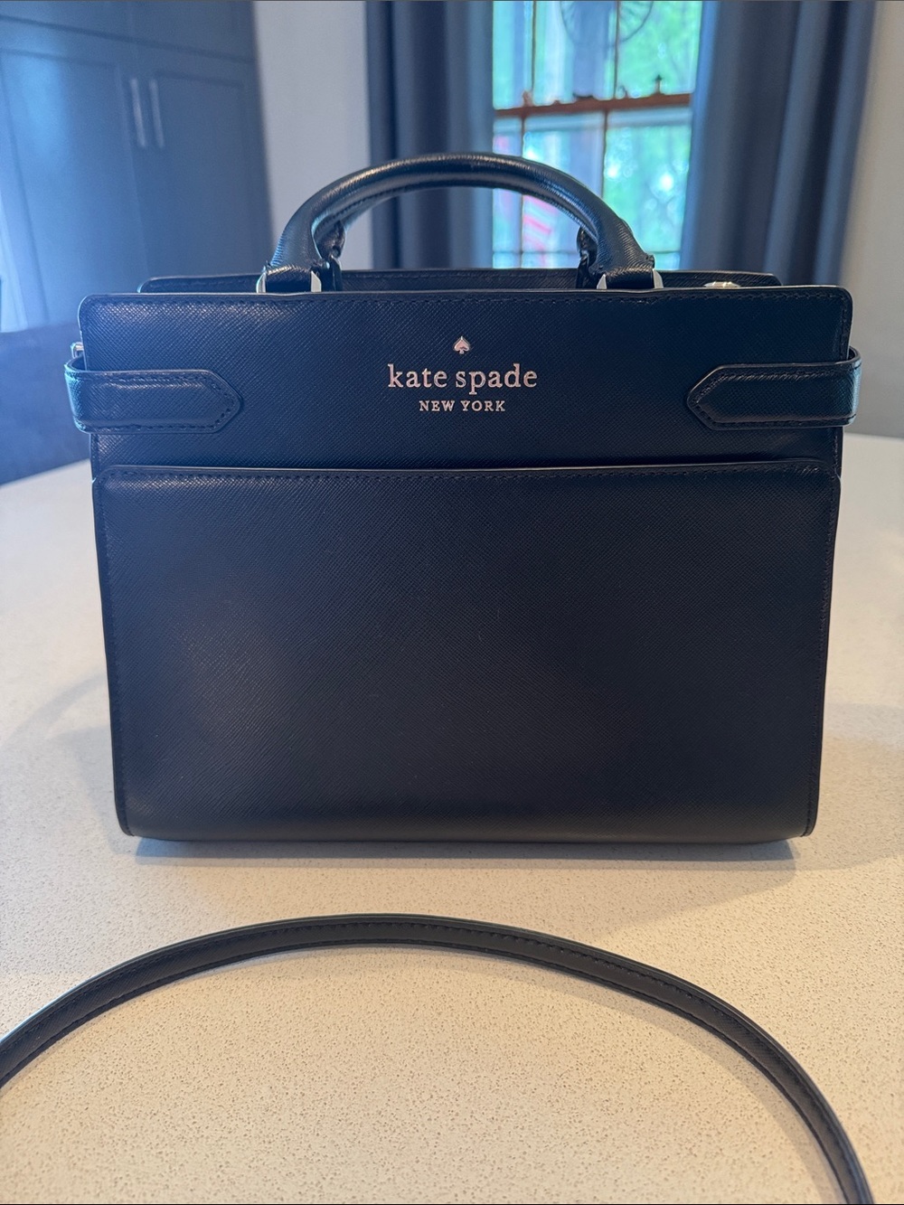 kate spade Black Saffiano Leather Top-Handle Satchel